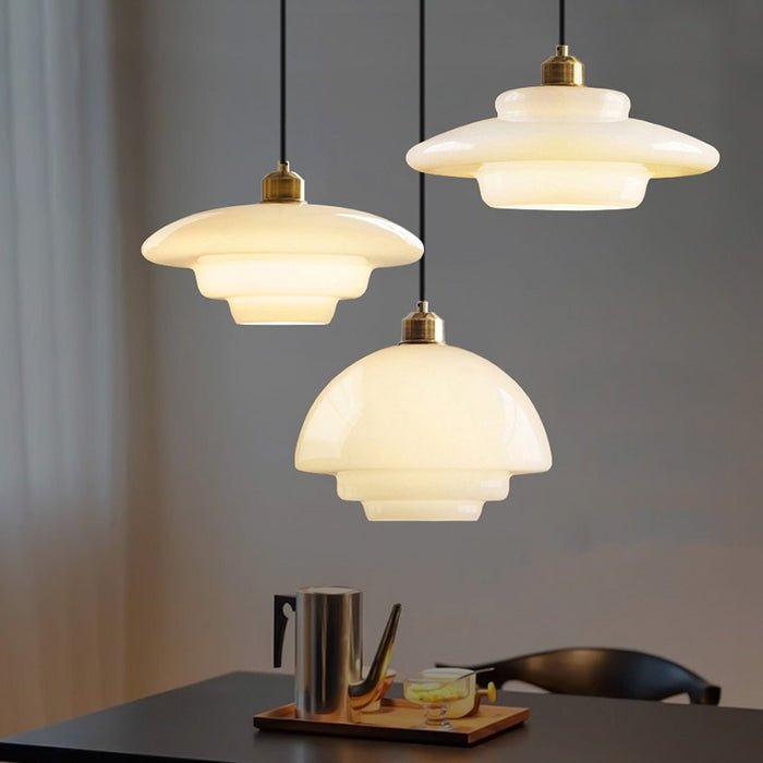 Yandir | Milk White Shade Hanging Light for Retro & Modern Interiors