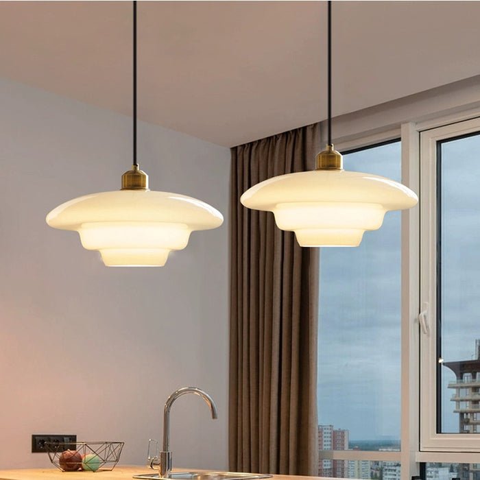 Yandir | Milk White Shade Hanging Light for Retro & Modern Interiors