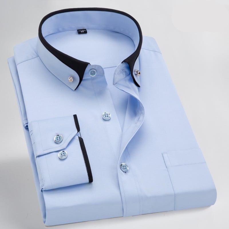 Men’s Contrast Detail Shirt with Chest Pocket
