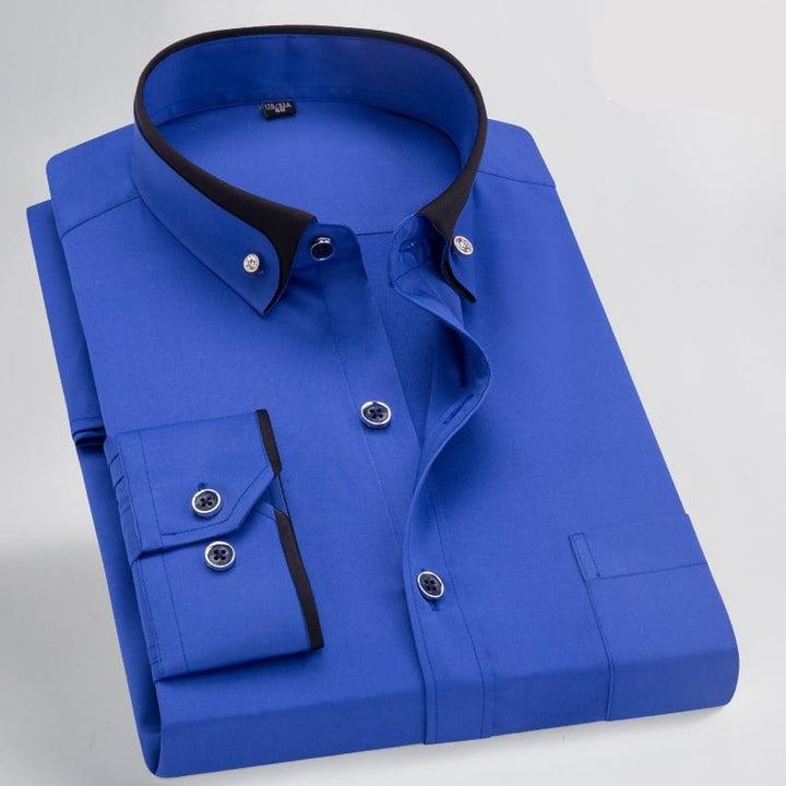Men’s Contrast Detail Shirt with Chest Pocket