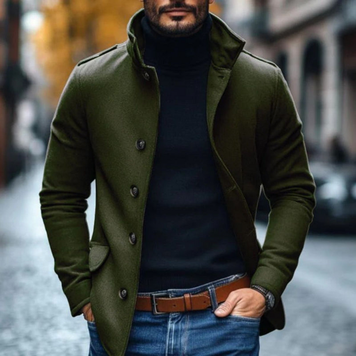 Men’s Utility Wool Stand-Collar Winter Coat