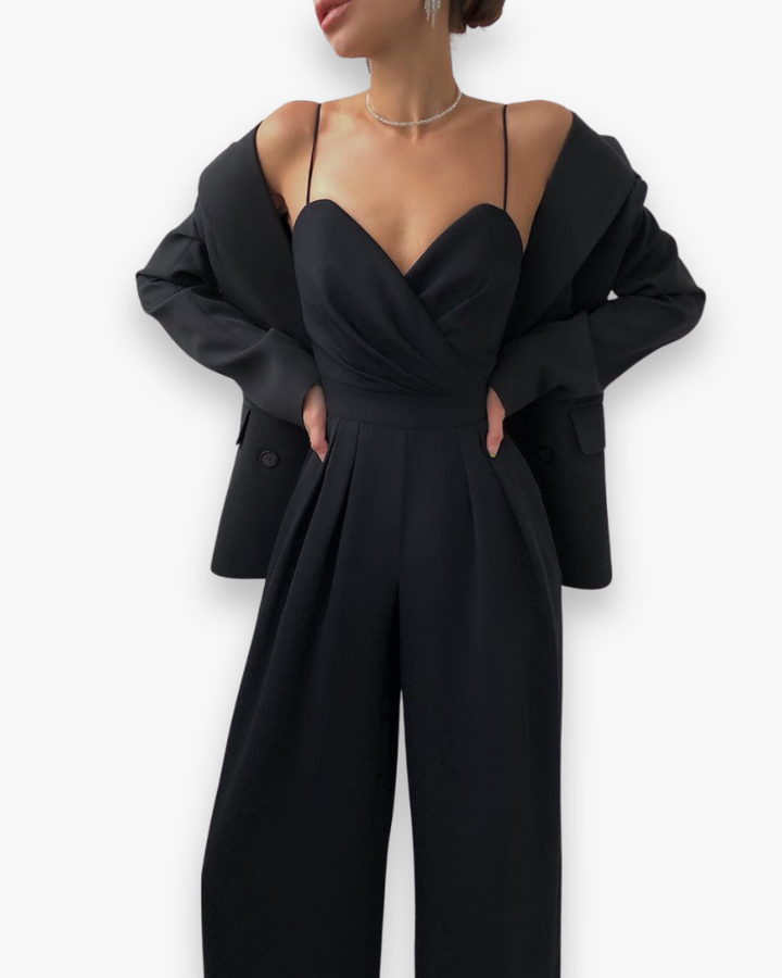 Aenara | Women’s Elegant Belted Jumpsuit