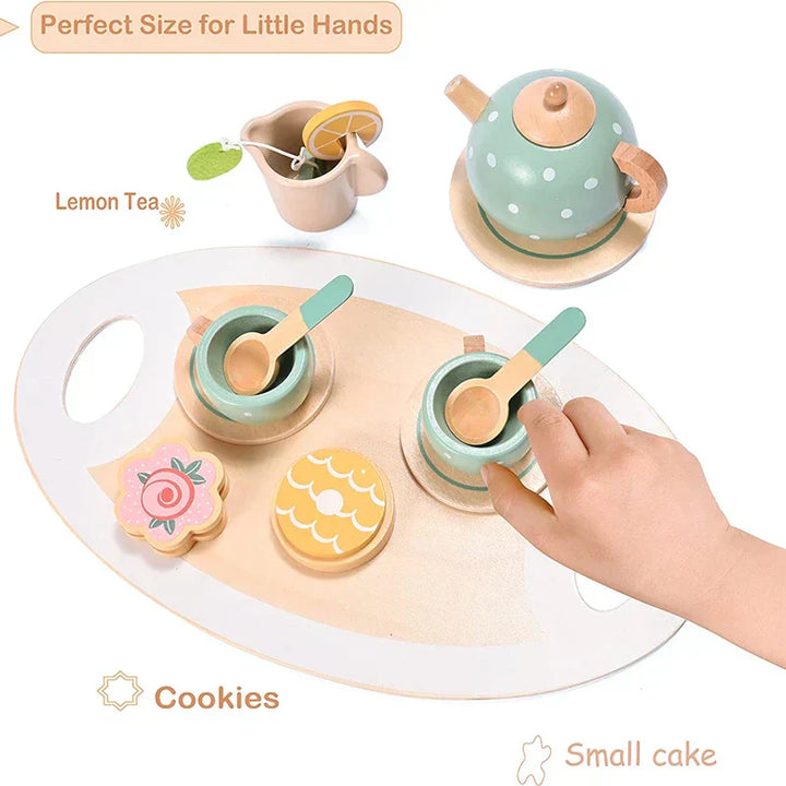Wooden Tea Set | Pretend Play Tea Party Set for Kids