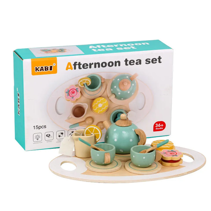 Wooden Tea Set | Pretend Play Tea Party Set for Kids