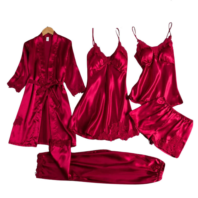 5-in-1 Satin Nightwear Set | Luxury Sleepwear for Women