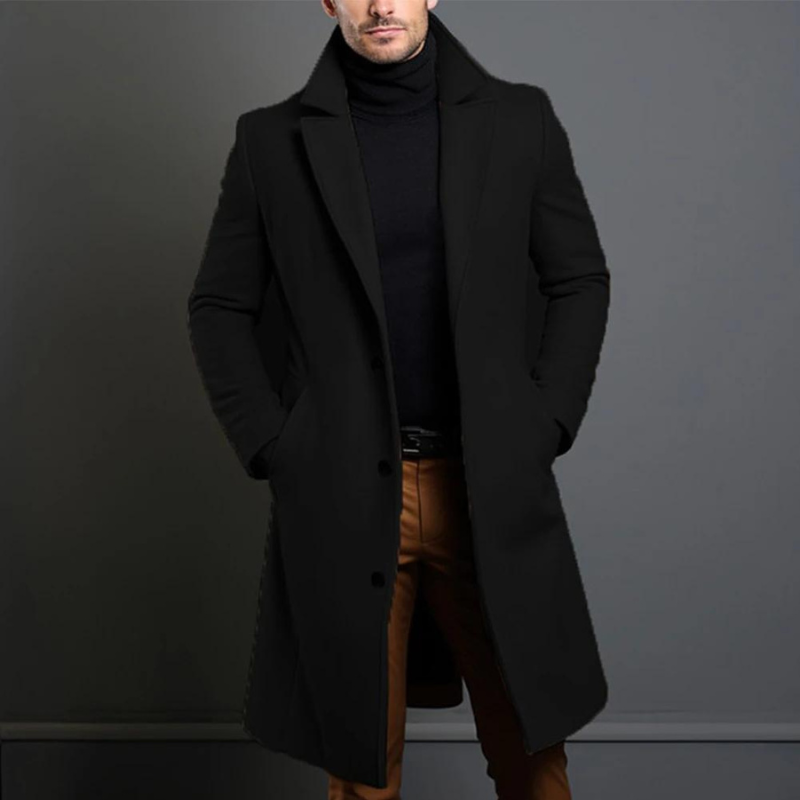 Tailored Winter Wool-Blend Coat for Casual & Formal Wear