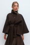 Women’s High-Collar Belted Coat | Elegant Winter Overcoat