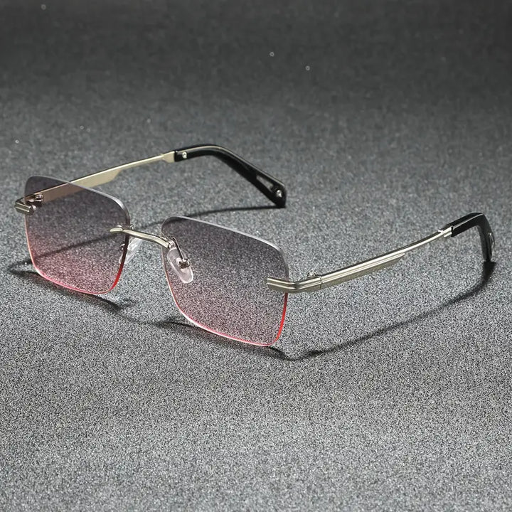 Men’s Rimless Square Sunglasses | Business Casual Style