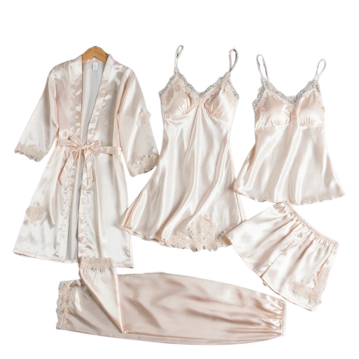5-in-1 Satin Nightwear Set | Luxury Sleepwear for Women