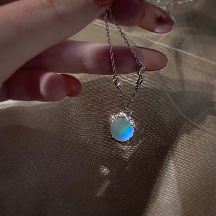 Mia | Sterling Silver Firefly Necklace with Moonstone Pendant