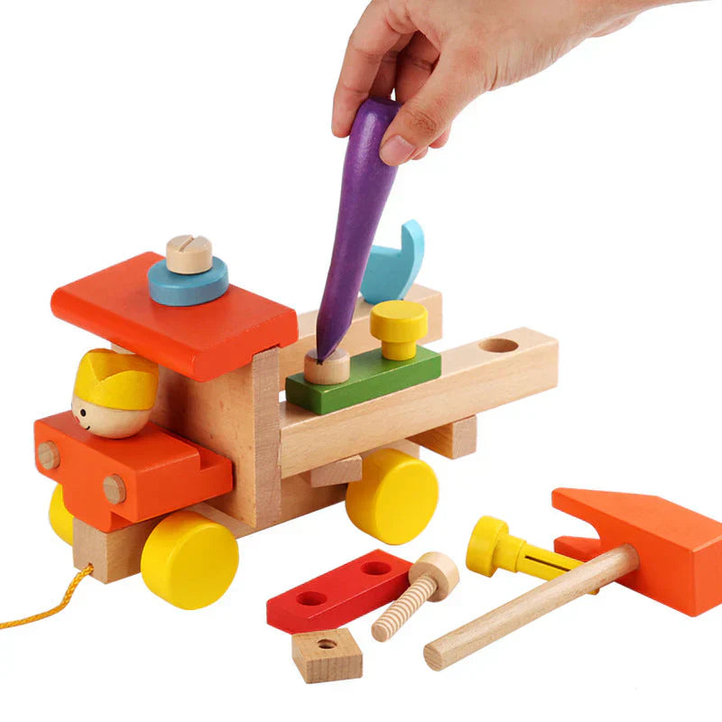 Montessori Wooden Car Assembly Kit for Fine Motor Skills