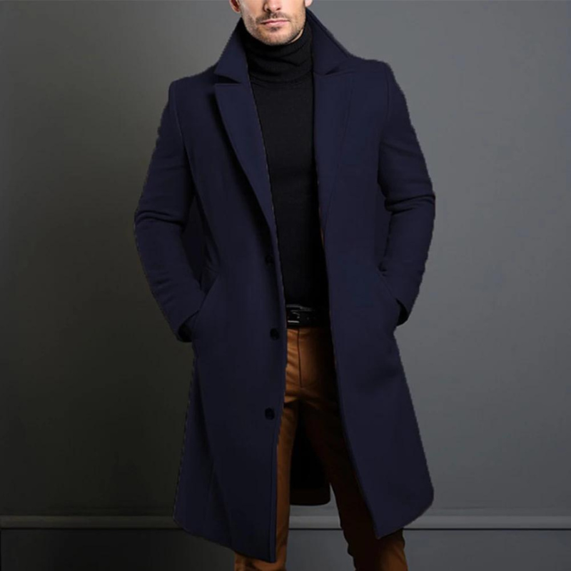 Tailored Winter Wool-Blend Coat for Casual & Formal Wear