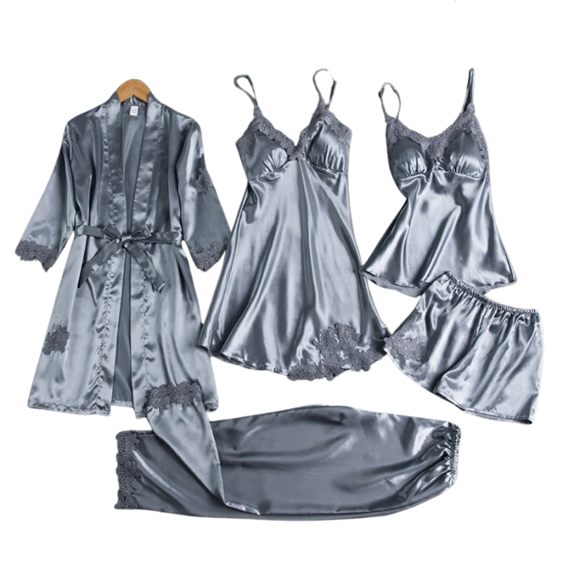 5-in-1 Satin Nightwear Set | Luxury Sleepwear for Women