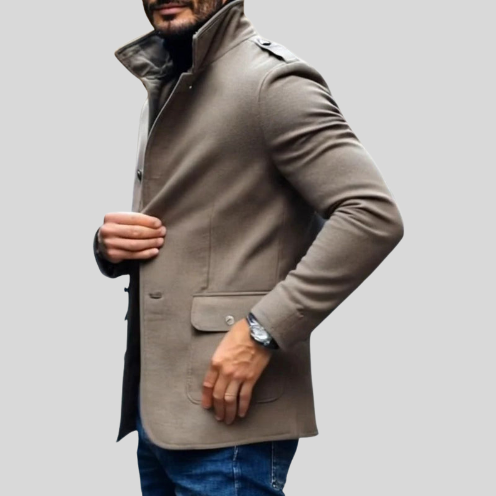 Men’s Utility Wool Stand-Collar Winter Coat