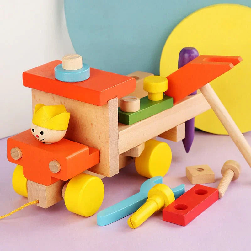 Montessori Wooden Car Assembly Kit for Fine Motor Skills