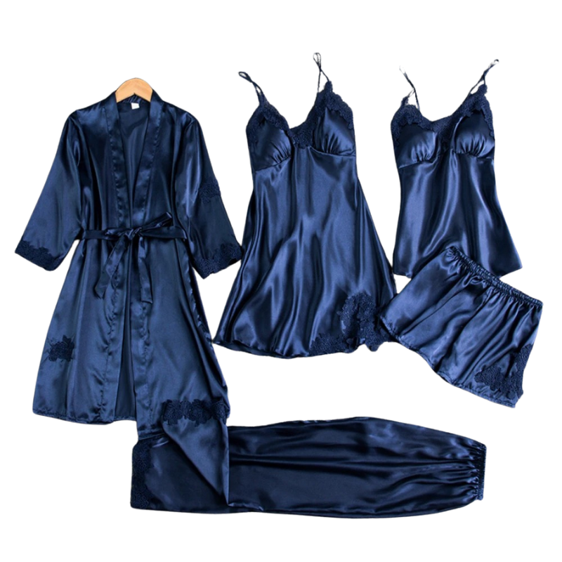 5-in-1 Satin Nightwear Set | Luxury Sleepwear for Women