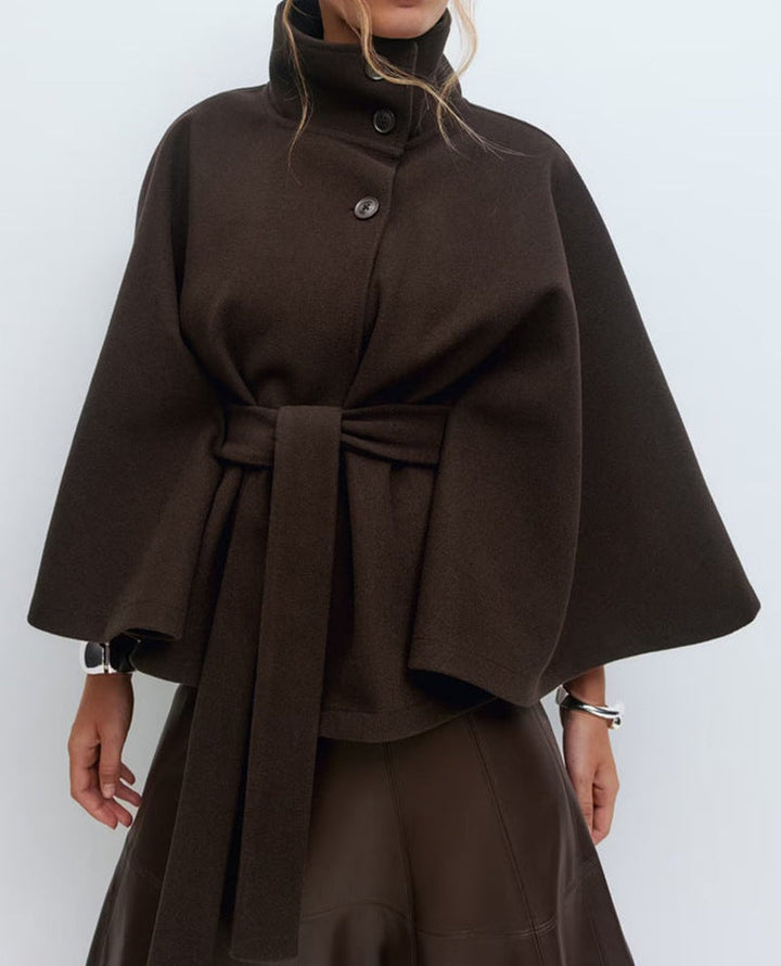 Women’s Stylish Belted Cape Coat | Chic Outerwear