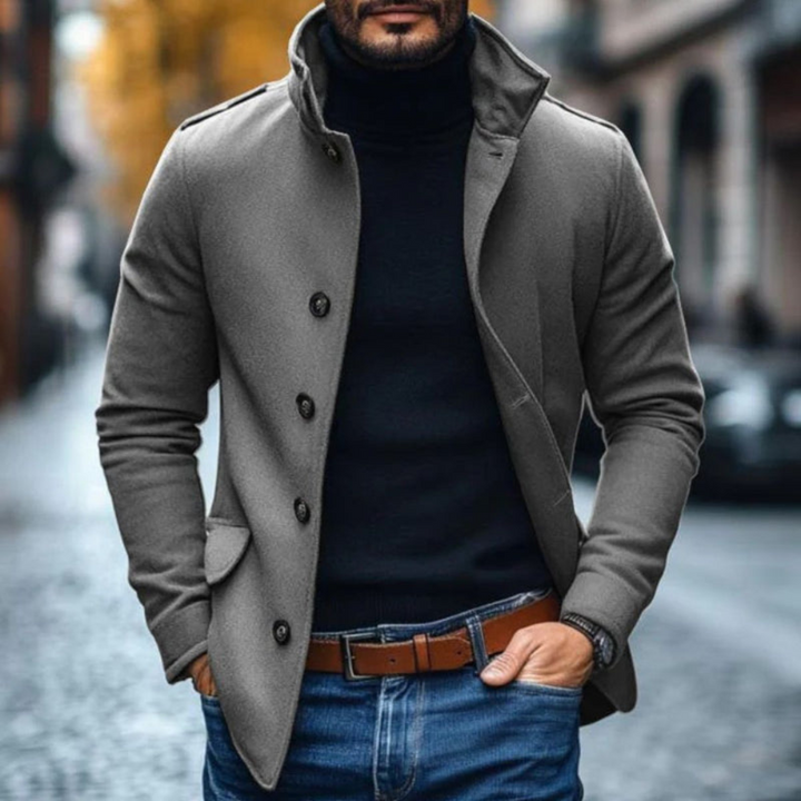Men’s Utility Wool Stand-Collar Winter Coat
