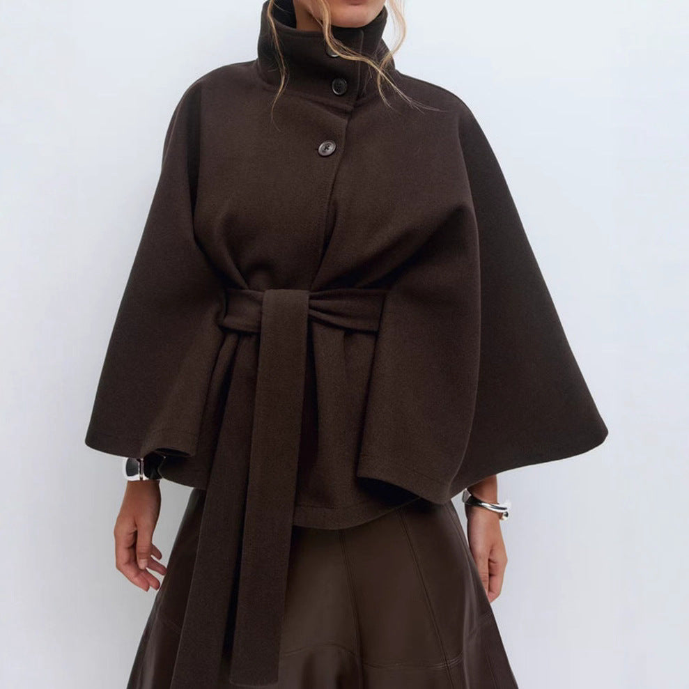 Women’s Stylish Belted Cape Coat | Chic Outerwear