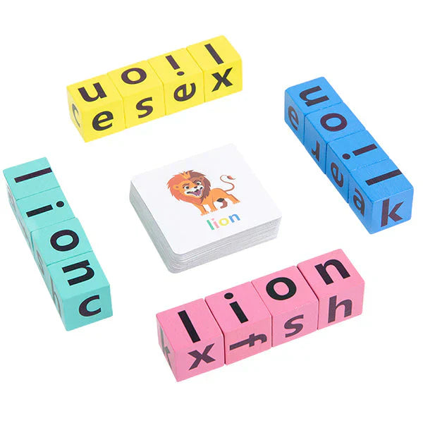 Montessori-Inspired Wooden Toy for Learning English Spelling