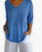 Kyrella | Casual V-Neck Knit Summer Shirt