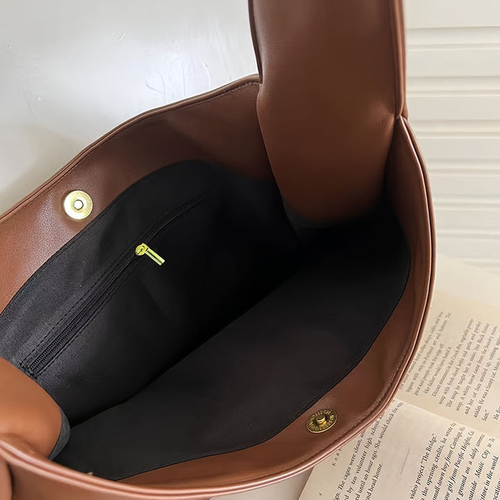 Minimalist Black Leather Hobo Bag | Everyday Chic