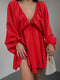 Vaenya | Boho Mini Dress with Long Sleeves and V-Neck