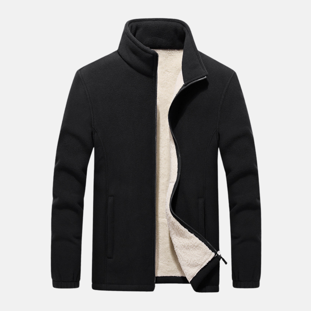 Men’s Fleece Jacket with Stand Collar | Regular Fit