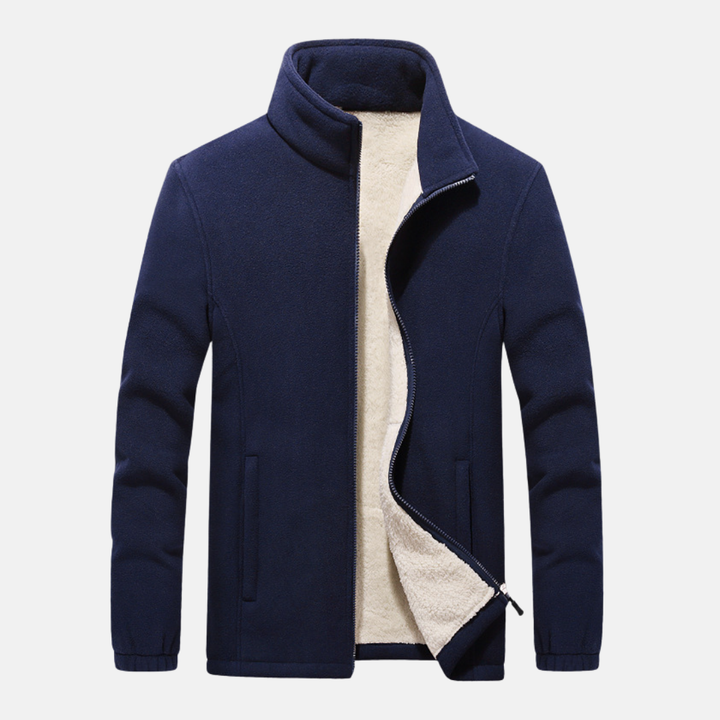 Men’s Fleece Jacket with Stand Collar | Regular Fit