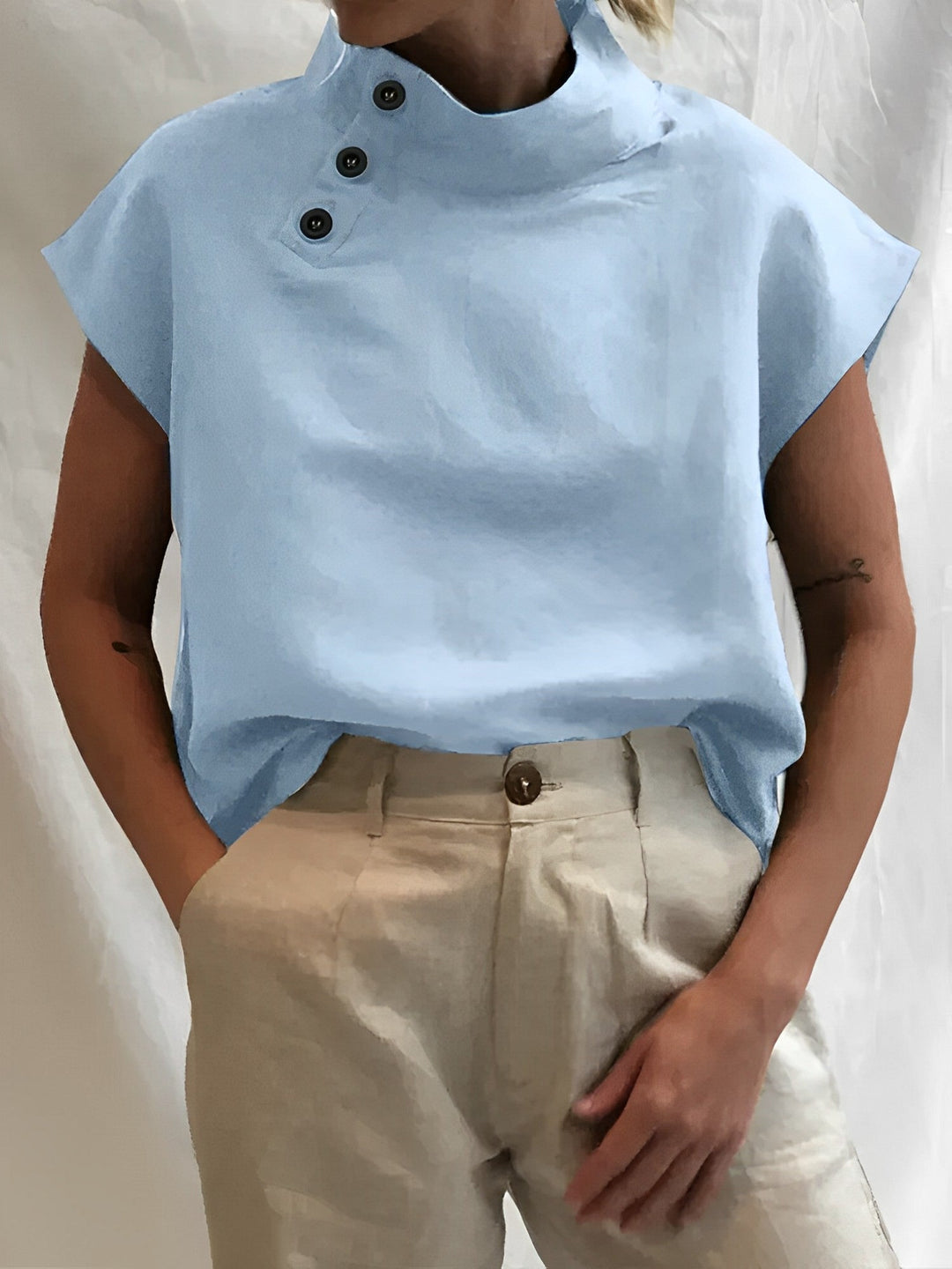 Nia | Elegant Women's Short-Sleeve Summer Top