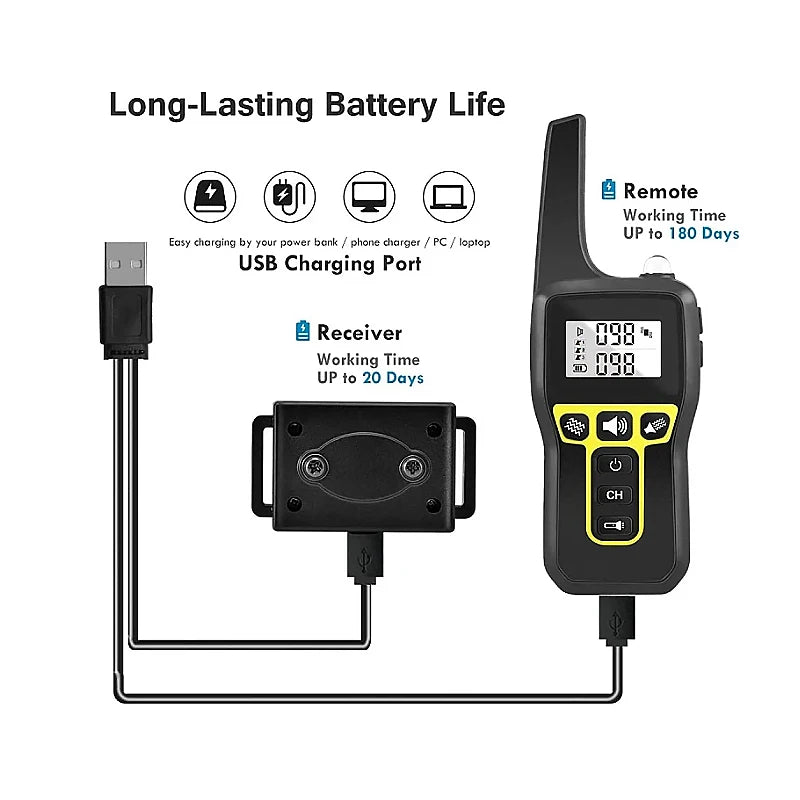 1000m Waterproof Dog Training Collar | Rechargeable Remote Control