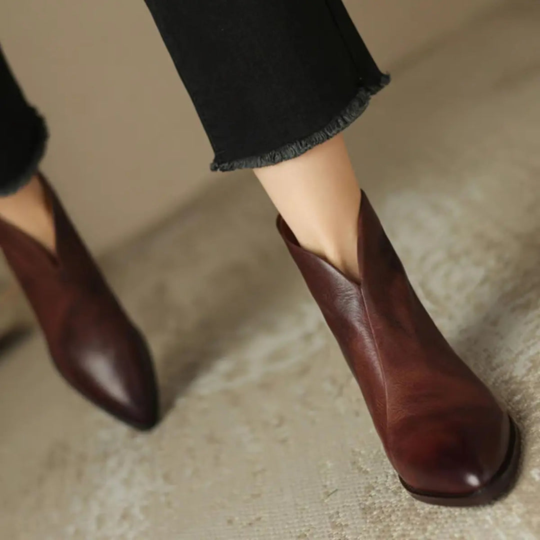Women’s Elegant Leather Ankle Boots