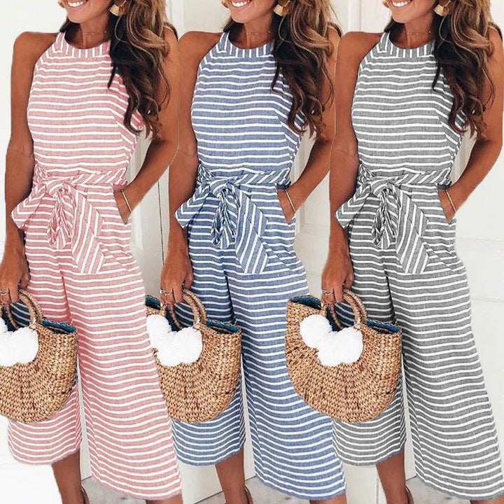 Wren | Women's Nautical Striped Jumpsuit