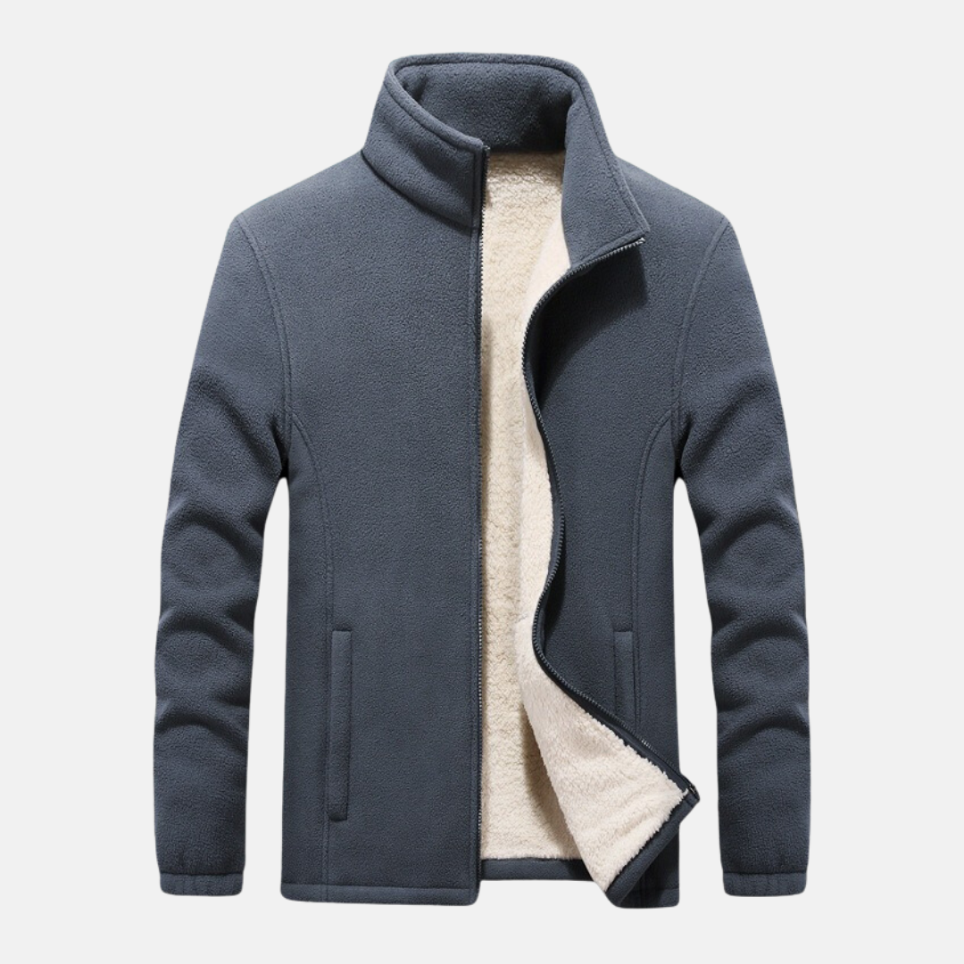 Men’s Fleece Jacket with Stand Collar | Regular Fit
