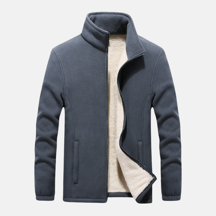 Men’s Fleece Jacket with Stand Collar | Regular Fit