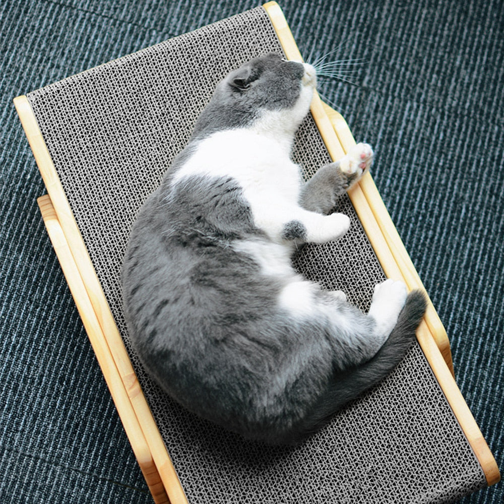 Wooden Cat Scratcher & Lounger