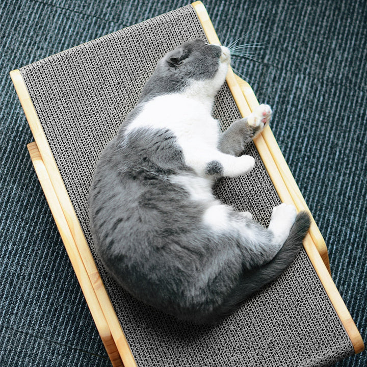 Wooden Cat Scratcher & Lounger