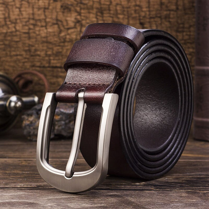 Leopold | Classic Men's Leather Belt with Solid Metal Buckle