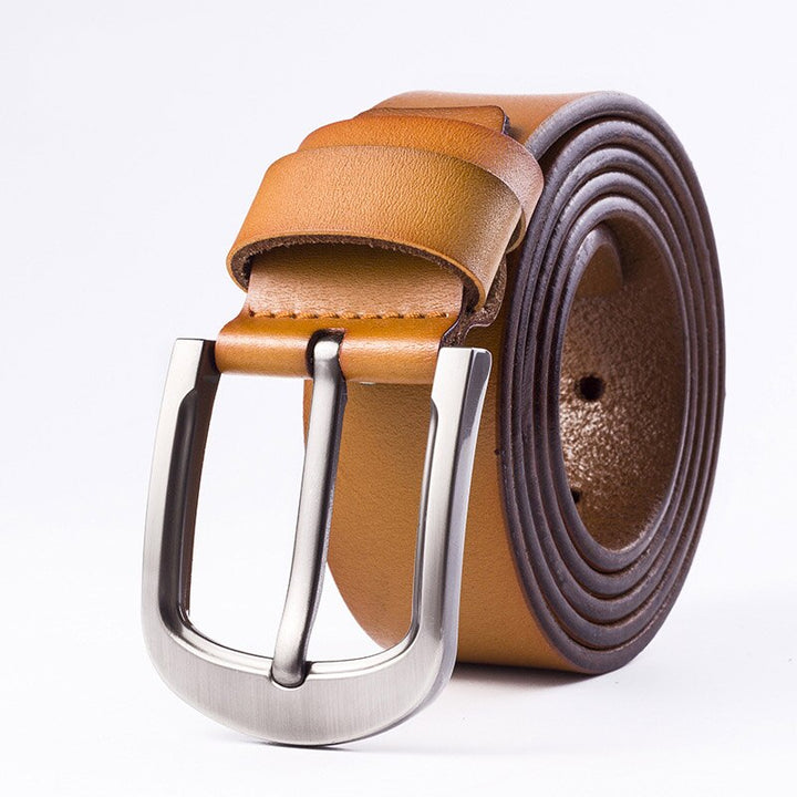 Leopold | Classic Men's Leather Belt with Solid Metal Buckle
