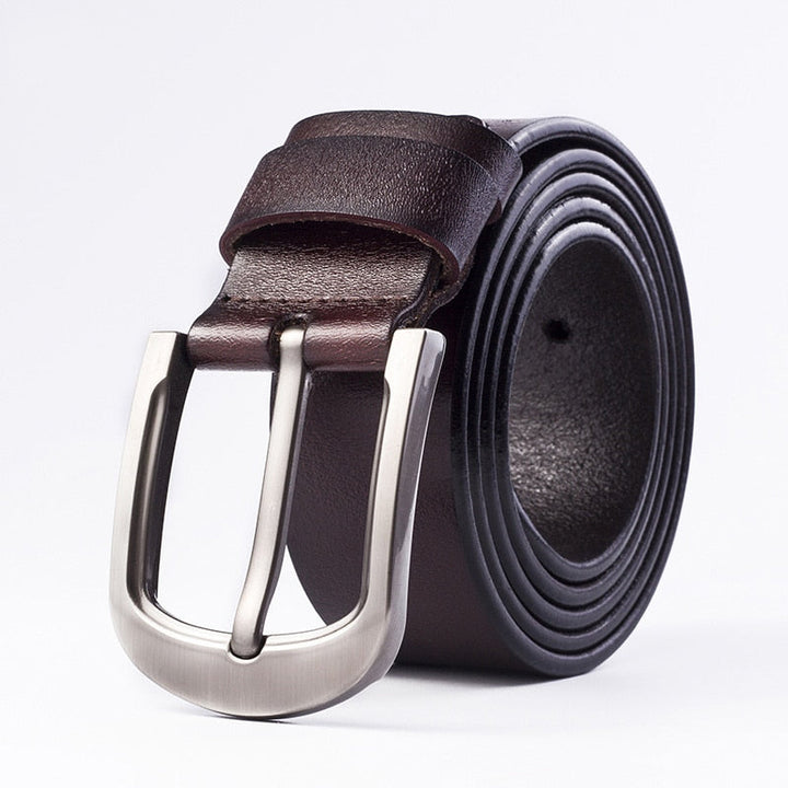 Leopold | Classic Men's Leather Belt with Solid Metal Buckle
