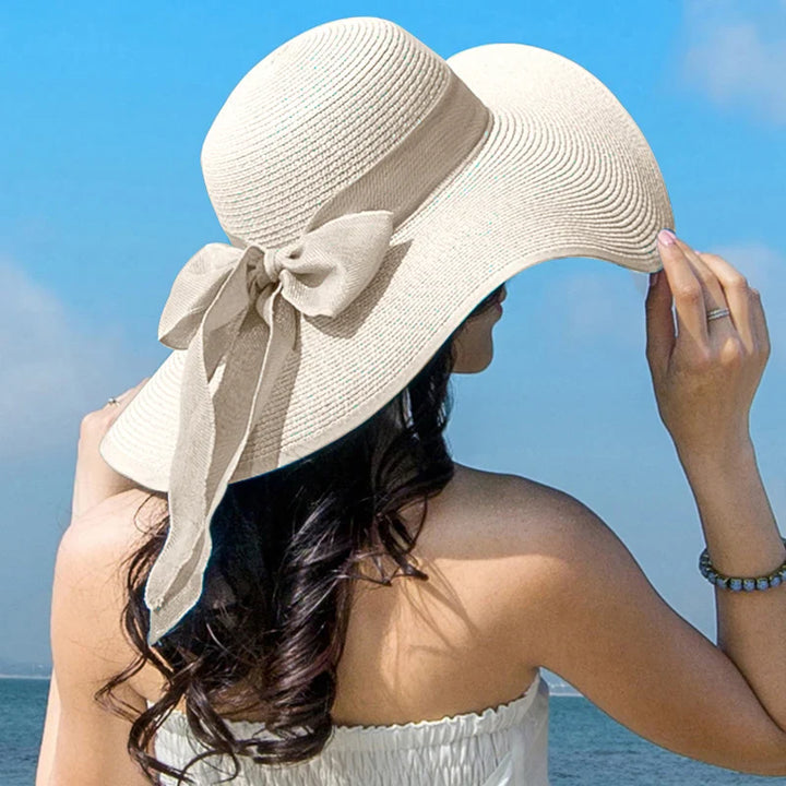 Malira | Women's Wide-Brim Straw Panama Hat with Elegant Bowknot