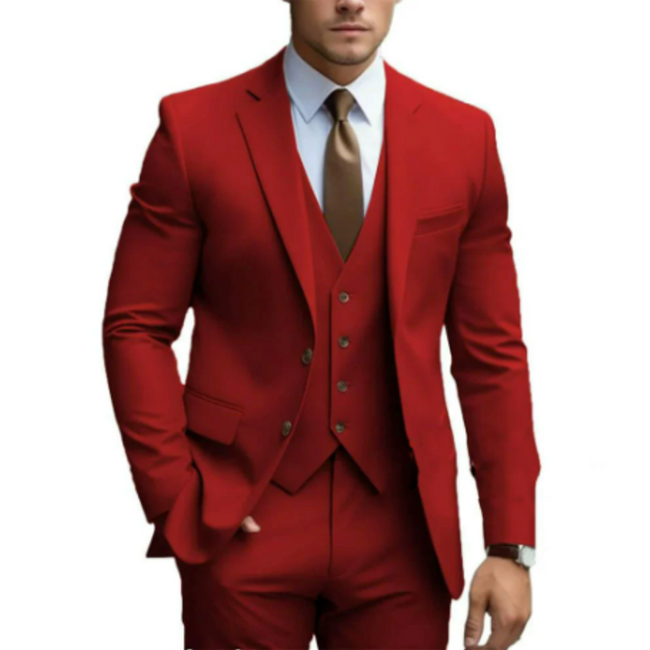 Men’s 3-Piece Wedding Suit with Vest