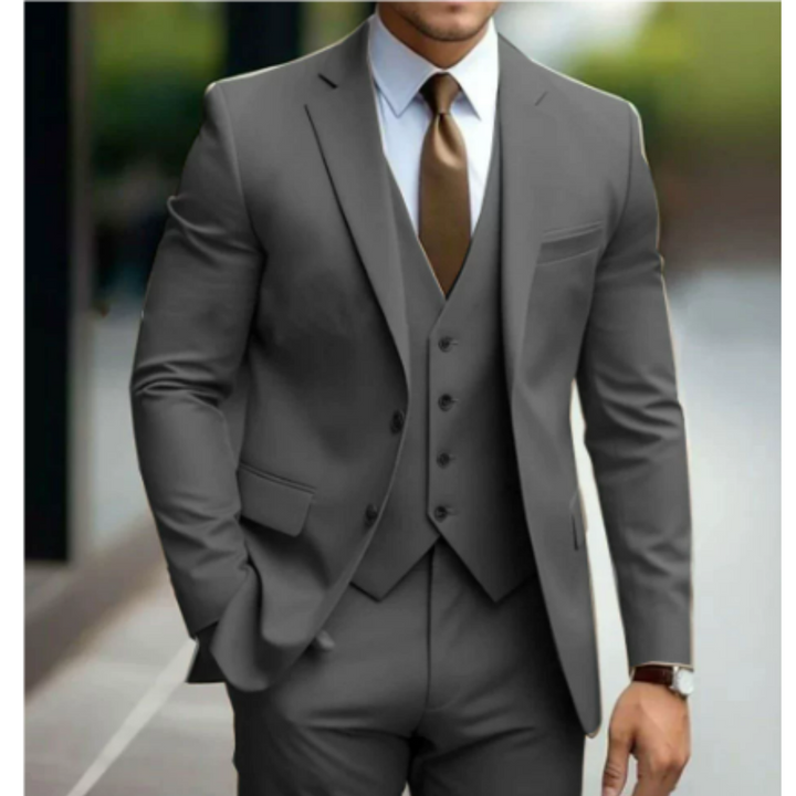 Men’s 3-Piece Wedding Suit with Vest