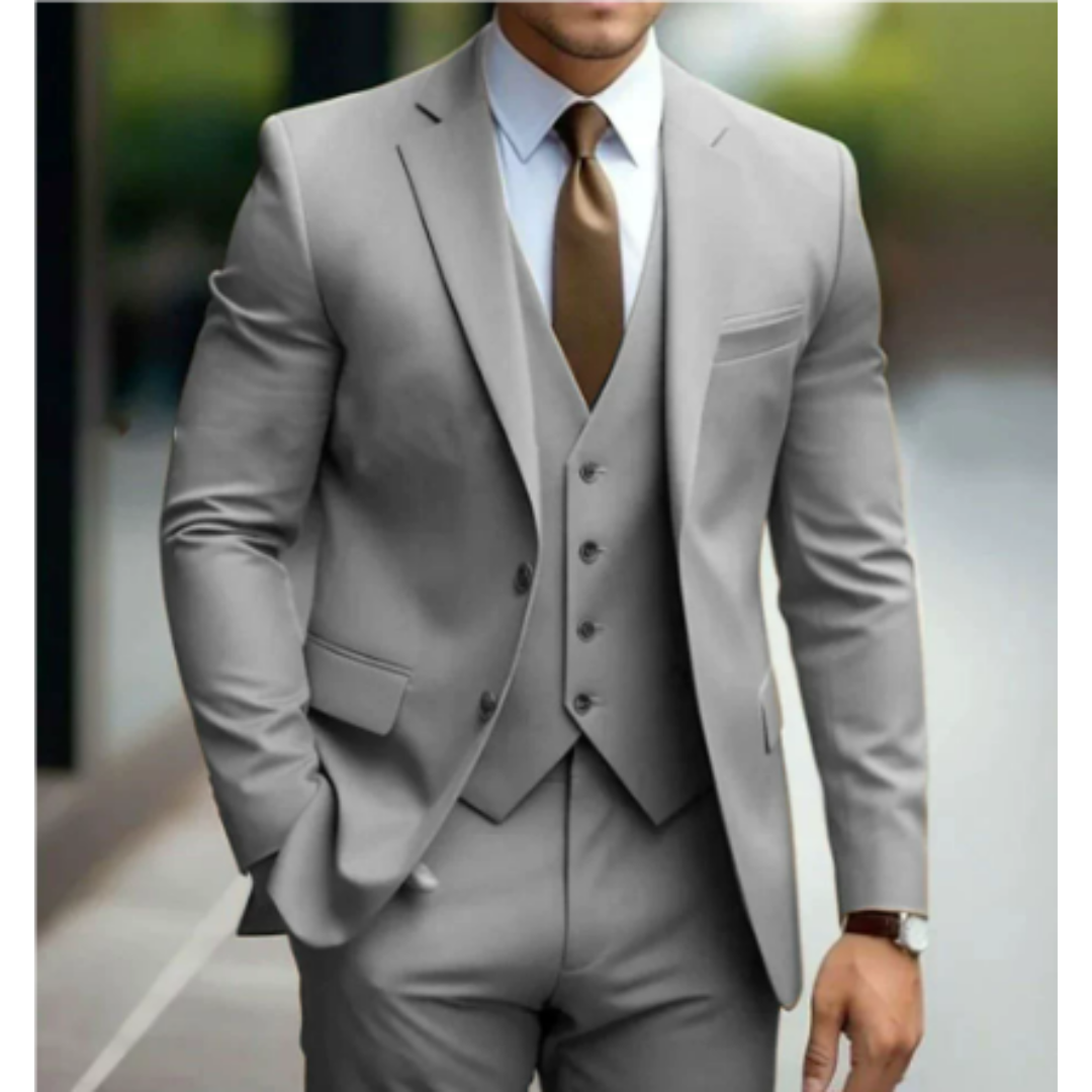Men’s 3-Piece Wedding Suit with Vest