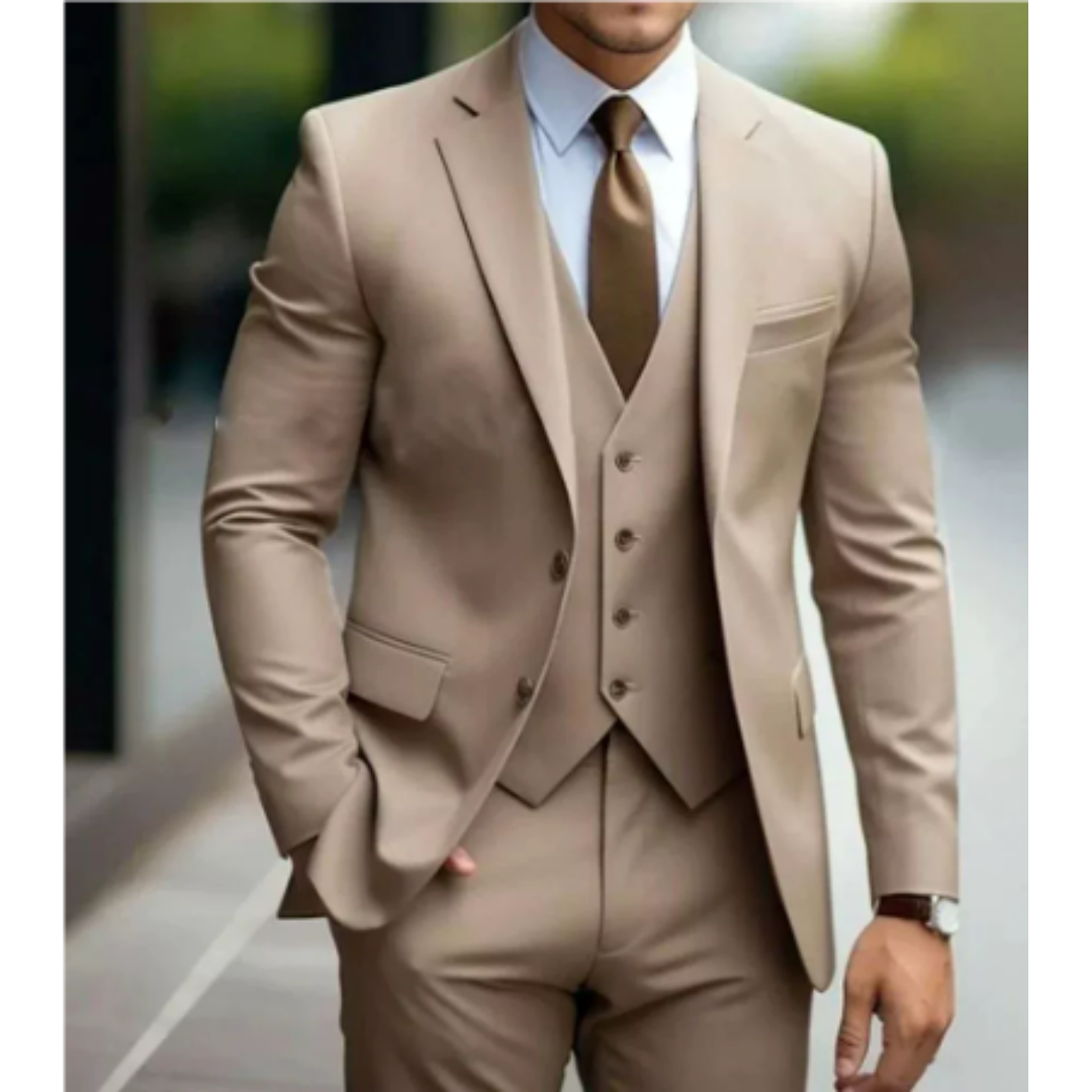 Men’s 3-Piece Wedding Suit with Vest