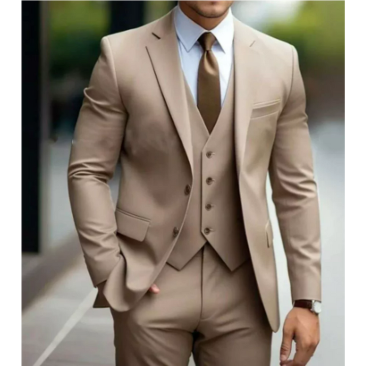 Men’s 3-Piece Wedding Suit with Vest