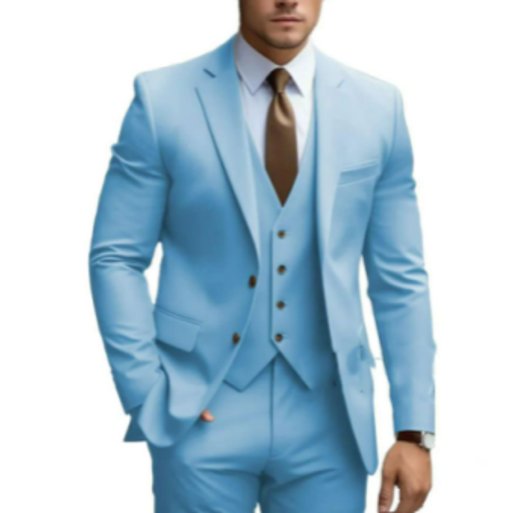 Men’s 3-Piece Wedding Suit with Vest