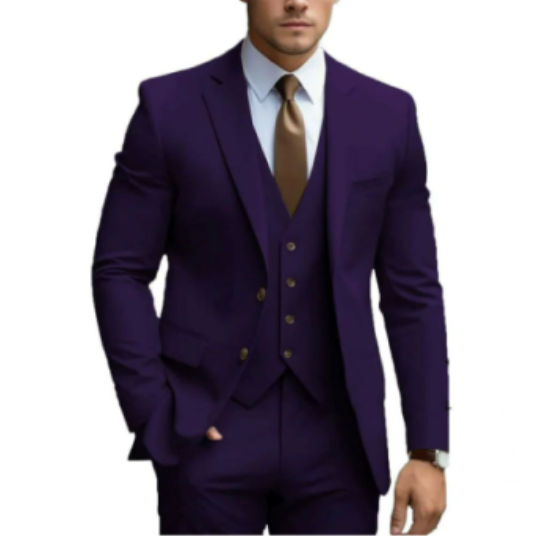 Men’s 3-Piece Wedding Suit with Vest