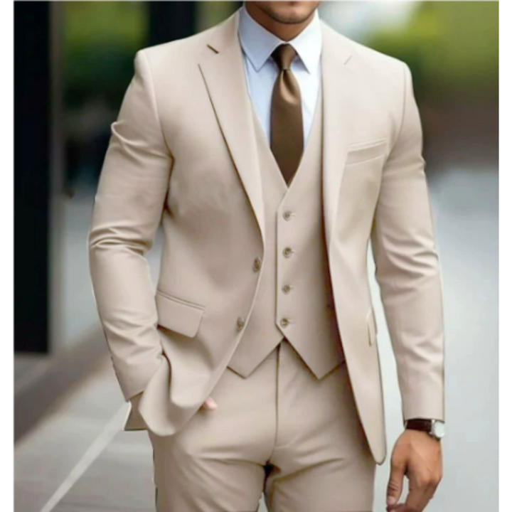 Men’s 3-Piece Wedding Suit with Vest