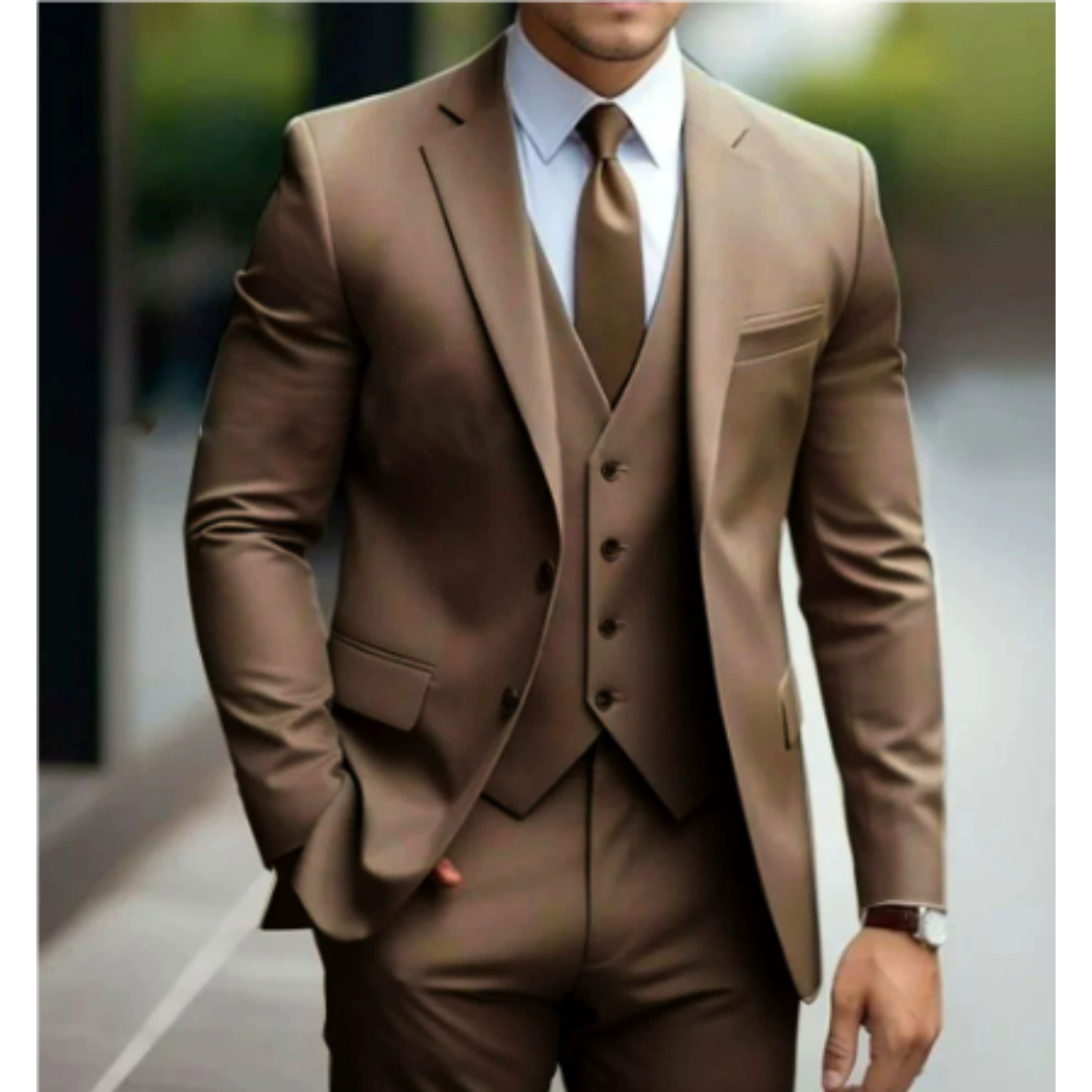 Men’s 3-Piece Wedding Suit with Vest